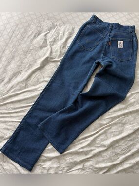 Vtg Levis 70s Orange Tab Prospector Jeans USA Scovill Dark Wash Western 24x30